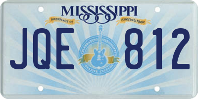 MS license plate JQE812