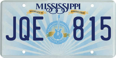 MS license plate JQE815
