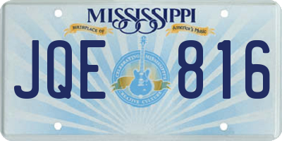 MS license plate JQE816