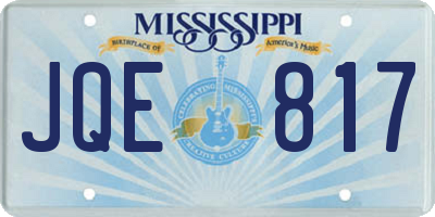 MS license plate JQE817