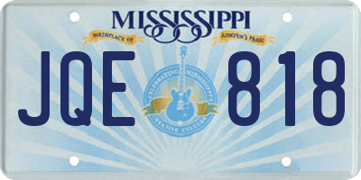 MS license plate JQE818
