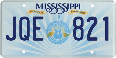 MS license plate JQE821