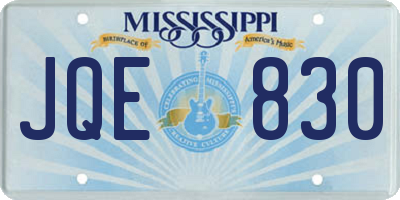 MS license plate JQE830