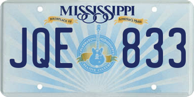 MS license plate JQE833