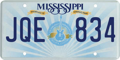 MS license plate JQE834