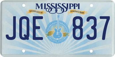 MS license plate JQE837