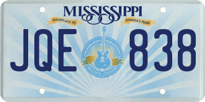 MS license plate JQE838