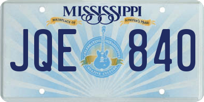 MS license plate JQE840