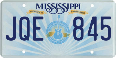 MS license plate JQE845