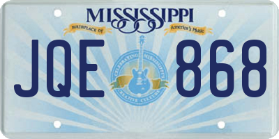 MS license plate JQE868