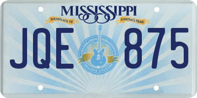 MS license plate JQE875
