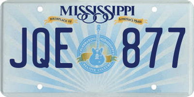 MS license plate JQE877