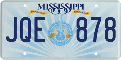MS license plate JQE878