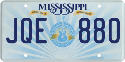 MS license plate JQE880