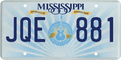 MS license plate JQE881