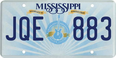 MS license plate JQE883