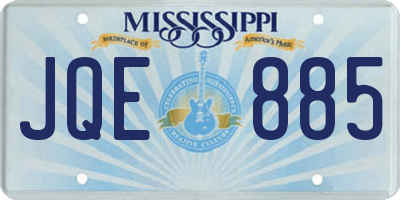 MS license plate JQE885