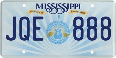 MS license plate JQE888