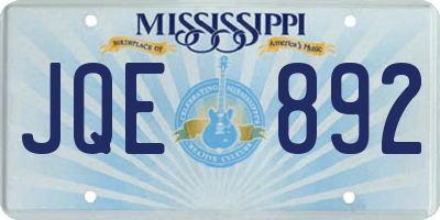 MS license plate JQE892
