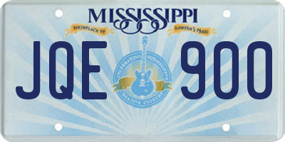 MS license plate JQE900