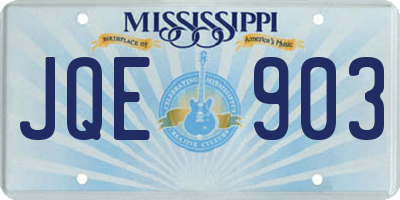 MS license plate JQE903