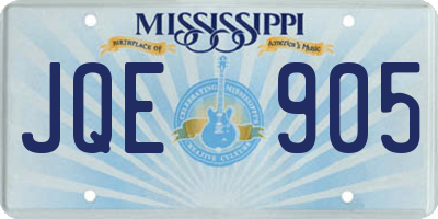 MS license plate JQE905