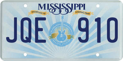 MS license plate JQE910