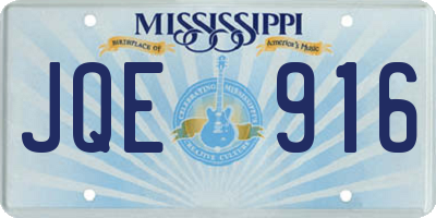 MS license plate JQE916