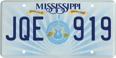 MS license plate JQE919
