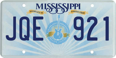 MS license plate JQE921