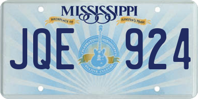 MS license plate JQE924