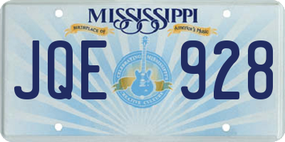 MS license plate JQE928