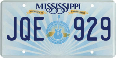 MS license plate JQE929