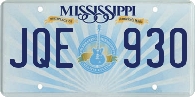 MS license plate JQE930
