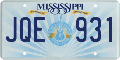 MS license plate JQE931