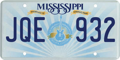 MS license plate JQE932