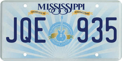 MS license plate JQE935