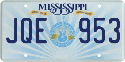 MS license plate JQE953