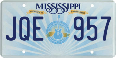 MS license plate JQE957