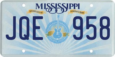 MS license plate JQE958