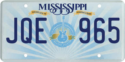 MS license plate JQE965