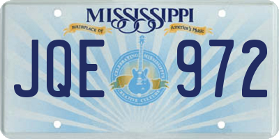 MS license plate JQE972