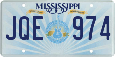 MS license plate JQE974