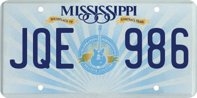 MS license plate JQE986
