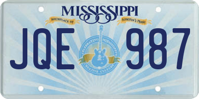 MS license plate JQE987