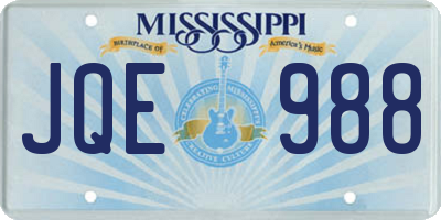 MS license plate JQE988