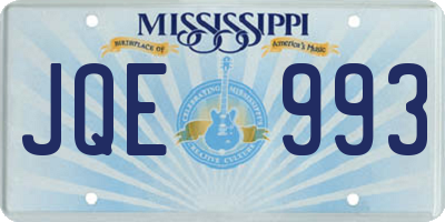 MS license plate JQE993