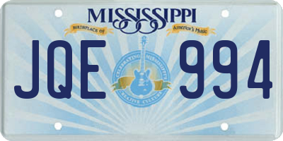 MS license plate JQE994