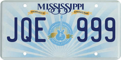 MS license plate JQE999