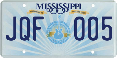 MS license plate JQF005